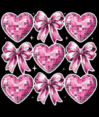 Valentine Heart Bows-1 DTF Transfer