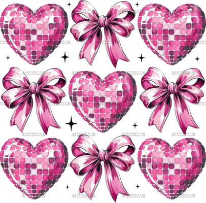 Valentine Heart Bows-2 DTF Transfer
