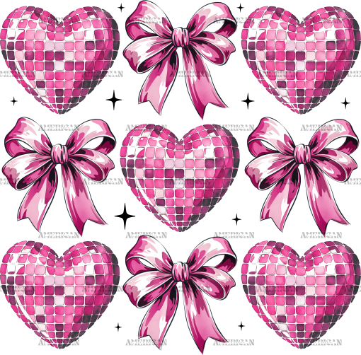 Valentine Heart Bows-2 DTF Transfer