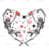 Valentine Heart Skeletons DTF Transfer
