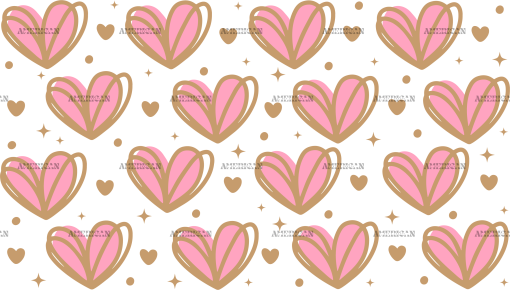 Valentine Hearts Pink UV DTF Transfer