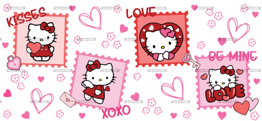 Valentine Kitty Frames UV DTF Transfer