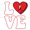 Valentine Love Bunny Heart DTF Transfer