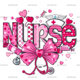Valentine Nurse Bow-1 DTF Transfer