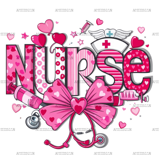 Valentine Nurse Bow-1 DTF Transfer