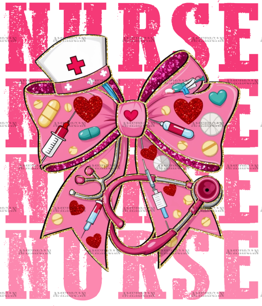 Valentine Nurse Bow-2 DTF Transfer