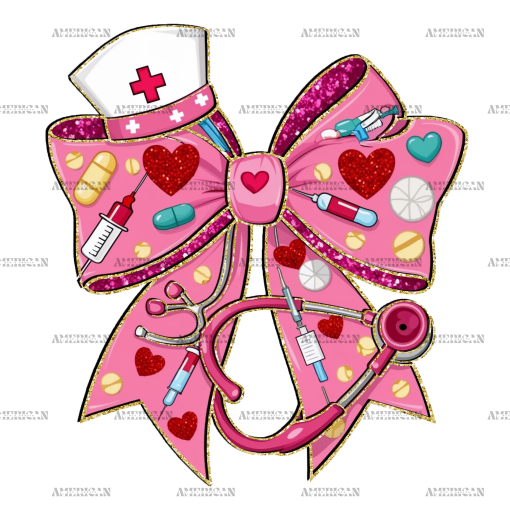 Valentine Nurse Bow-3 DTF Transfer
