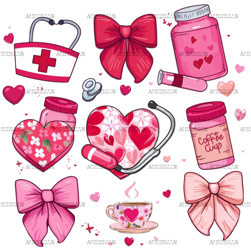 Valentine Nurse Bows DTF Transfer