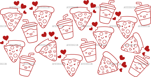 Valentine Pizza-1 UV DTF Transfer