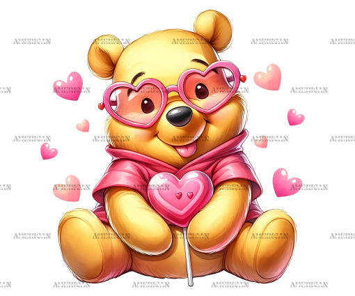 Valentine Pooh DTF Transfer