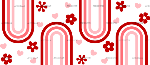 Valentine Rainbows UV DTF Transfer