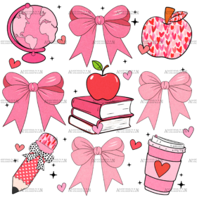Valentine Teacher Bows DTF Transfer