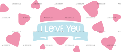 Valentines Day I Love You Hearts UV DTF Transfer