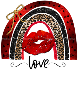 Valentines Day Rainbow Lips Love DTF Transfer