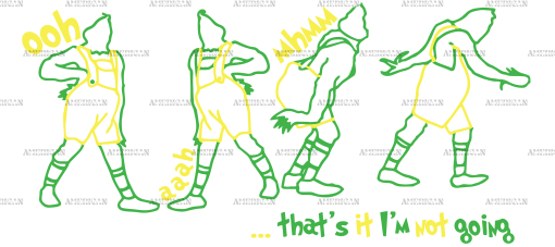 Walking Away Grinch Outline UV DTF Transfer