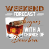 Weekend forcast cigars bourbon white DTF Transfer