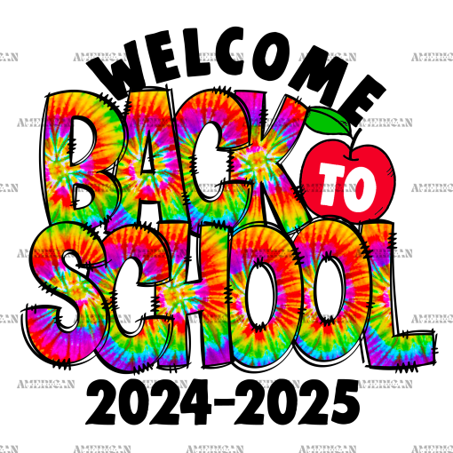 Welcome Back To School Tie-dye-1 DTF Transfer
