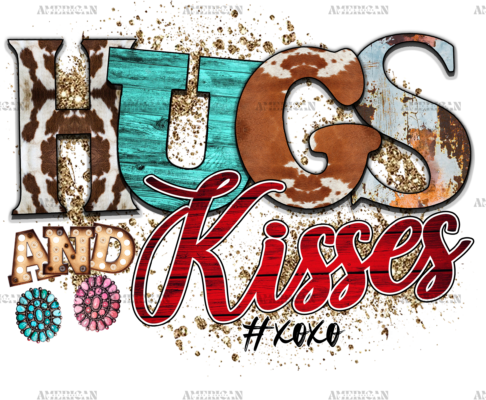 Western Hugs And Kisses DTF Transfer
