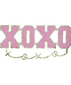 Xoxo Gold Glitter Patch (Large/Chenille)