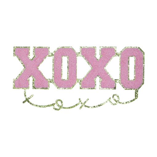 Xoxo Gold Glitter Patch (Large/Chenille)