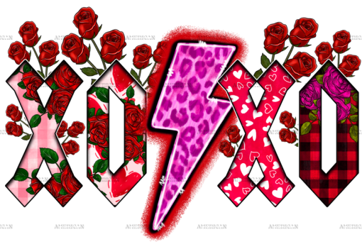 Xoxo Bolt Rose DTF Transfer
