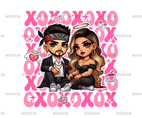 Xoxo Couple-3 DTF Transfer