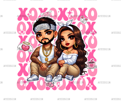 Xoxo Couple-4 DTF Transfer