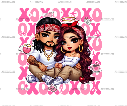 Xoxo Couple-7 DTF Transfer
