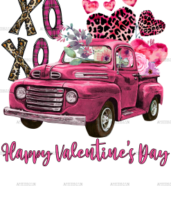 Xoxo Happy Valentines Day Truck DTF Transfer