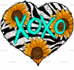Xoxo Heart Sunflowers DTF Transfer