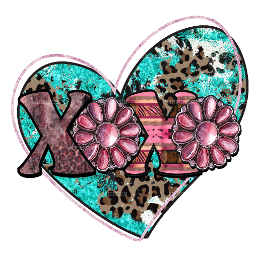 Xoxo Heart Western Valentine DTF Transfer