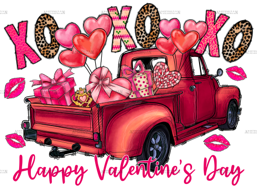 Xoxo Truck Valentine DTF Transfer