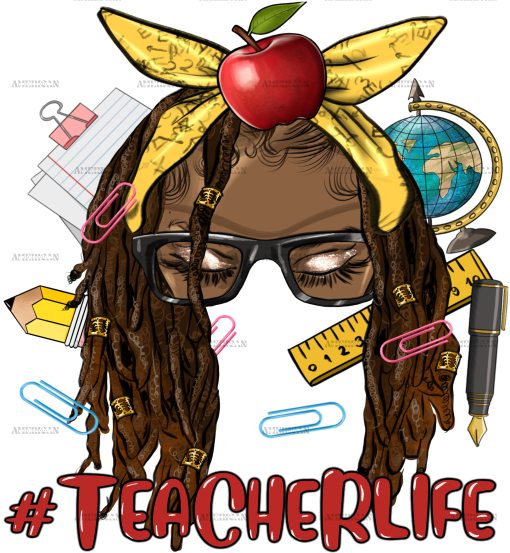 Afro Teacher Life DTF Transfer