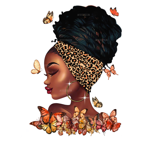 Afro Black Girl-2 DTF Transfer