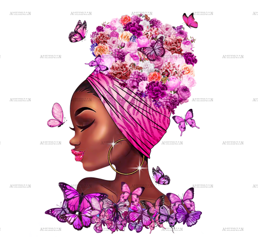 Afro Black Girl-3 DTF Transfer