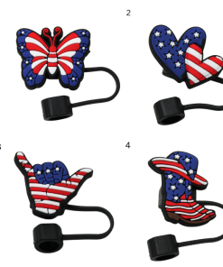 USA Flag Straw Toppers