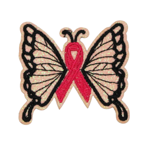 Breast Cancer Awareness Butterflies Patch (Small/Embroidery) - Image 3