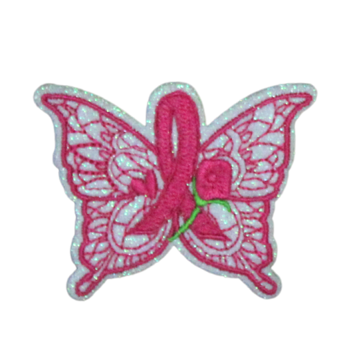 Breast Cancer Awareness Butterflies Patch (Small/Embroidery) - Image 5