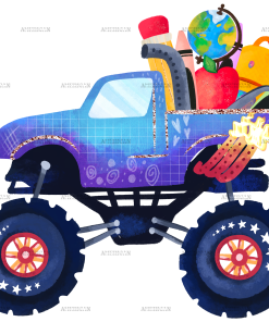 Back To School Truck DTF Transfer