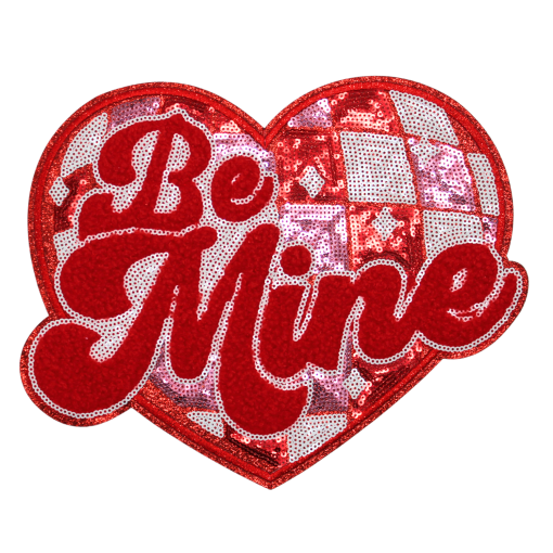 Be Mine Disco Heart Patch (Large/Sequin)