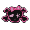 Black Skull With Pink Bow Patch (Small/Embroidery)
