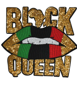 Black Queen Lips Patch (Large/Sequin)