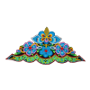 Blue Floral Design Patch (Large/Embroidery)