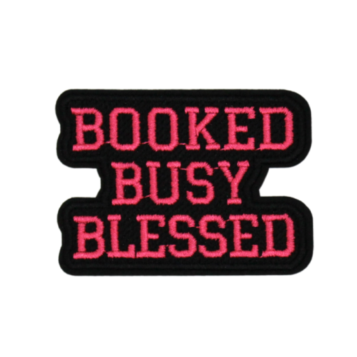 Booked Busy Blessed Patch (Small/Embroidery) - Image 2