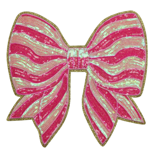 Pink Bow Patch (Large/Sequin)