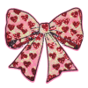 Red Little Hearts Bow Patch (Large/Sequin)