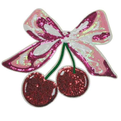 Bow With Cherries Patch (Large/Sequin)