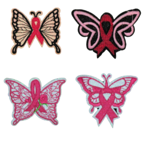 Breast Cancer Awareness Butterflies Patch (Small/Embroidery)