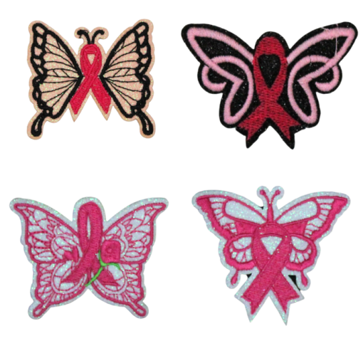 Breast Cancer Awareness Butterflies Patch (Small/Embroidery)