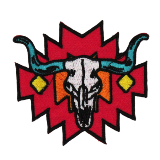 Aztec Bull Skull Patch (Small/Embroidery)